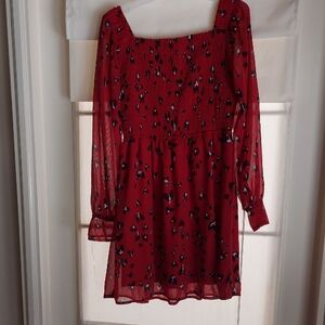 Art Class Red and Black Long Sleeve Dress